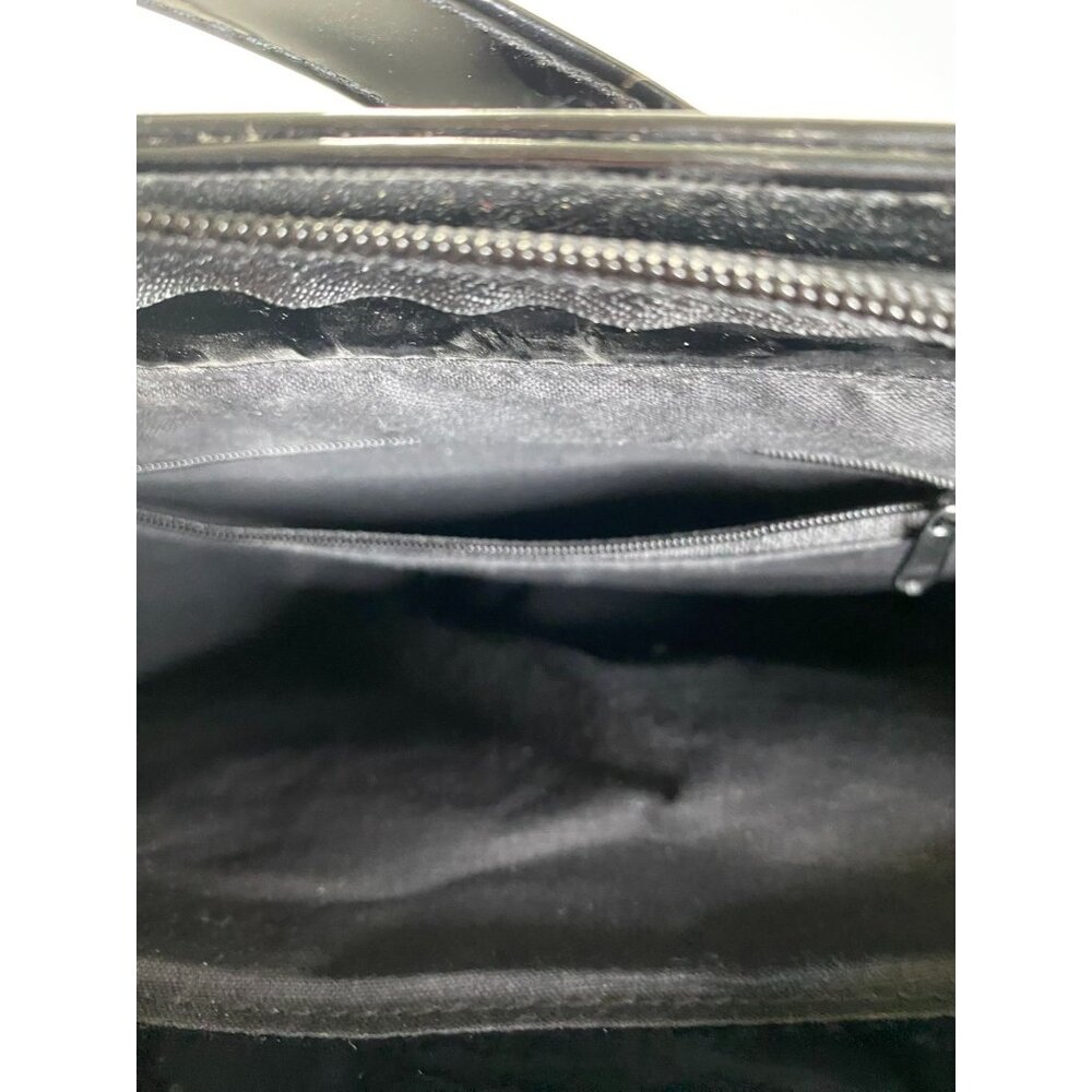 Buena Vista Black Patent Leather Vtg. Structured Shoulder Bag – NWT Sears Retro - Picture 7 of 11